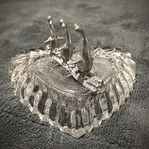 2" Small Pewter Geese Figurine